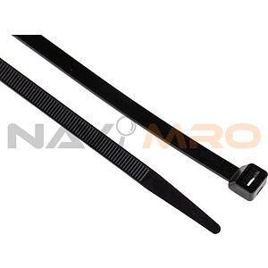 RS PRO Cable Tie, 380mm x 7.6 mm, Black Nylon, Pk-100
