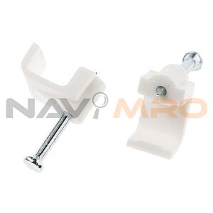 RS PRO White PE Rectangular Cable Clip
