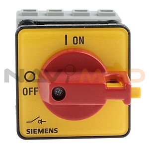 Siemens 3P+N Pole Panel Mount Isolator Switch - 16A Maximum Current, 7.5kW Power Rating, IP65