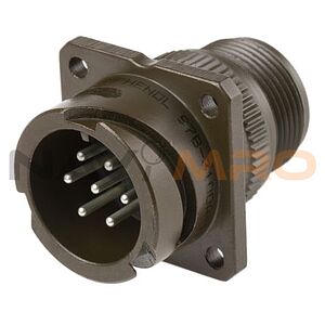 Amphenol, 97B 7 Way Wall Mount MIL Spec Circular Connector Receptacle, Pin Contacts,Shell Size 16S, Bayonet Coupling,