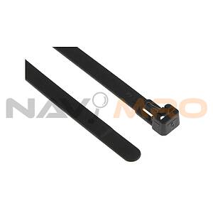 Cable Tie, Releasable, 150mm x 7.6 mm, Black Nylon, Pk-100 (131-21410 REL140-PA66-BK)