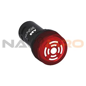 Compact, Panel Mount Red LED Buzzer, 22mm Cutout, IP66, IP67, IP69K, Round, 24V ac/dc (1SFA619600R6101 CB1-610R)