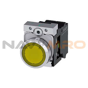 SIRIUS ACT Series Illuminated Push Button Complete Unit, NO, 22mm Cutout, IP66, IP67, IP69(IP69K / 3SU1153-0AB30-3BA0)