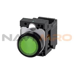 SIRIUS ACT Series Illuminated Push Button Complete Unit, NO, 22mm Cutout, IP66, IP67, IP69(IP69K / 3SU1102-0AB40-3BA0)