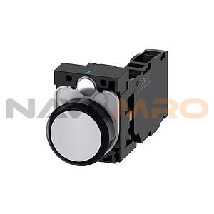 SIRIUS ACT Series Push Button Complete Unit, NC, NO, 22mm Cutout, IP66, IP67, IP69(IP69K / 3SU1100-0AB80-1FA0)