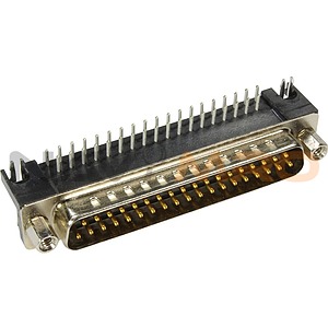 Harting D-Sub 25 Way Right Angle Through Hole D-sub Connector Plug, 2.77mm Pitch, with 4-40 UNC Screwlocks (09683635813)