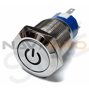 (법인전용) QN19-C5 전원 5색 자동복귀 온오프 LED 메탈 방수스위치 (LOCK GREEN 12V)