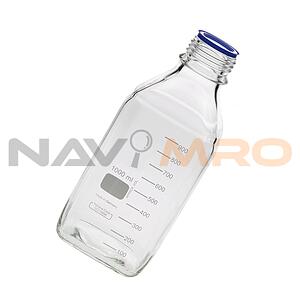Clear glass bottle square GL45 1L