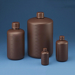 HDPE 갈색 원형 세구병