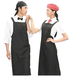 검정 롱 앞치마