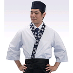 배색 나염 일식 조리복