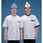 배색 반팔 조리복