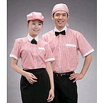 와이셔츠카라 배색포인트 스트라이프 반팔셔츠