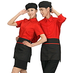 검 적색띠 미니 앞치마