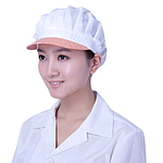 오렌지체크 여성 반망사 모자
