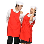적색 원피스 앞치마