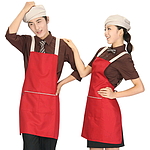 자주 X 주머니 파이핑 앞치마
