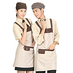 베이지 X 주머니 자수 앞치마
