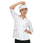 백적 체크카라 칠부 위생복