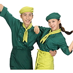 청녹 더블 칠부 조리복