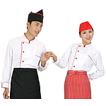 백 적 싱글파이핑 긴팔 조리복