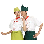 백 적 싱글반팔 조리복