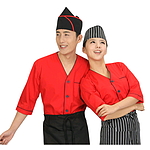 적검 브이넥 싱글칠부 조리복