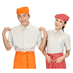 그레이 스판 반팔셔츠 조리복