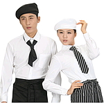 백색 스판 긴팔셔츠 조리복