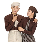 커피 긴팔셔츠 조리복