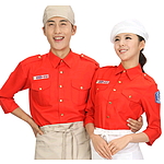적색 BAR 칠부셔츠