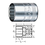 1/4인치 12각 핸드소켓 (mm타입 STW-40D)