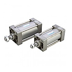 ACM 센터 트러니온 편로드 실린더 (복동, 무급유, 내경 40mm, 선단너트 1개, 행정 25~700mm)