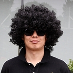파티용 뽀글이 가발 (검정)