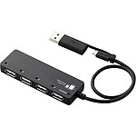 USB 허브 2.0 4 포트 버스 파워 마이크로 B 커넥터 탑재 변환 어댑터 부착 케이블 일체형