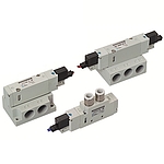 5포트 파일럿형 베이스배관식 솔레노이드밸브 (KV300B Series, 서브베이스 없음, 2위치 더블)