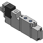 5포트 내부파일럿 직접배관 솔레노이드 (DV1000, Double, DC24V, 수직커넥터, PCB타입 절전형)