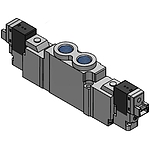 5포트 내부파일럿 직접배관 솔레노이드 (DV3000, Double, AC 110V, 수평커넥터, PCB타입 기본)