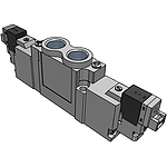 5포트 내부파일럿 직접배관 솔레노이드 (DV4000, Double, DC12V, 수직커넥터, PCB타입 기본)