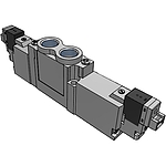 5포트 솔레노이드(DV4000, Closed Center, DC24V, 수직커넥터, PCB타입 무극성)