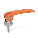 Clamping levers with eccentrical cam with threaded stud (GN 927)