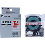 TEPRA PRO 테이프 투명 라벨 (투명 빨간색 문자)