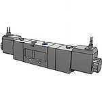 탄성체씰 5포트 파일럿 직접배관 솔레노이드 (RDS3000, Exhaust Center, DC24V, 그로메트)