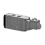 탄성체씰 5포트 파일럿 직접배관 솔레노이드 (RDS5000, 싱글, AC24V, DIN(커넥터 무))