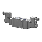 탄성체씰 5포트 파일럿 직접배관 솔레노이드 (RDS5000, 더블, AC220V, DIN터미널)
