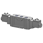 탄성체씰 5포트 파일럿 직접배관 솔레노이드 (RDS5000, 더블, AC24V, DIN(커넥터 무))