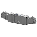 탄성체씰 5포트 파일럿 직접배관 솔레노이드 (RDS5000, Closed Center, AC24V, DIN(커넥터 무))