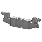 탄성체씰 5포트 파일럿 직접배관 솔레노이드 (RDS5000, Pressure Center, AC240V, DIN터미널)