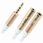 3.5 (4극) to 3.5 (3극) 스테레오 Y 케이블 (NX-STYO15G)