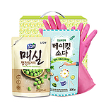 친환경 참그린매실300리필 베이킹소다300리필 고무장갑32cm 3종